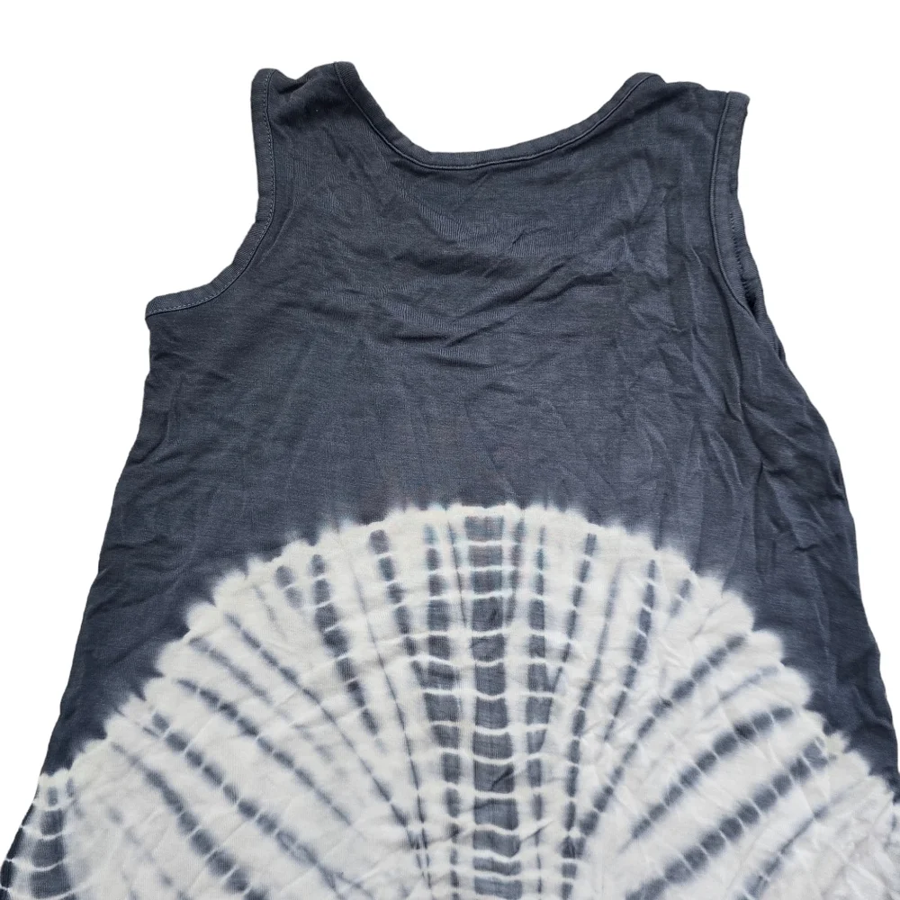 Justice Girls Size 6 7 Tie Dye Tank Top Shibori Dyeing Tunic Top Blue White